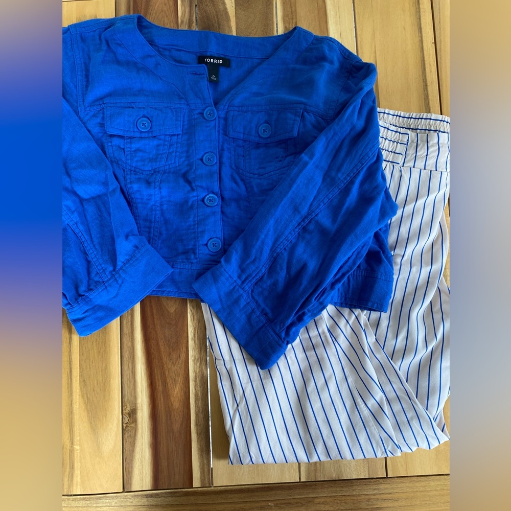 Torrid | Blue Pinstripe